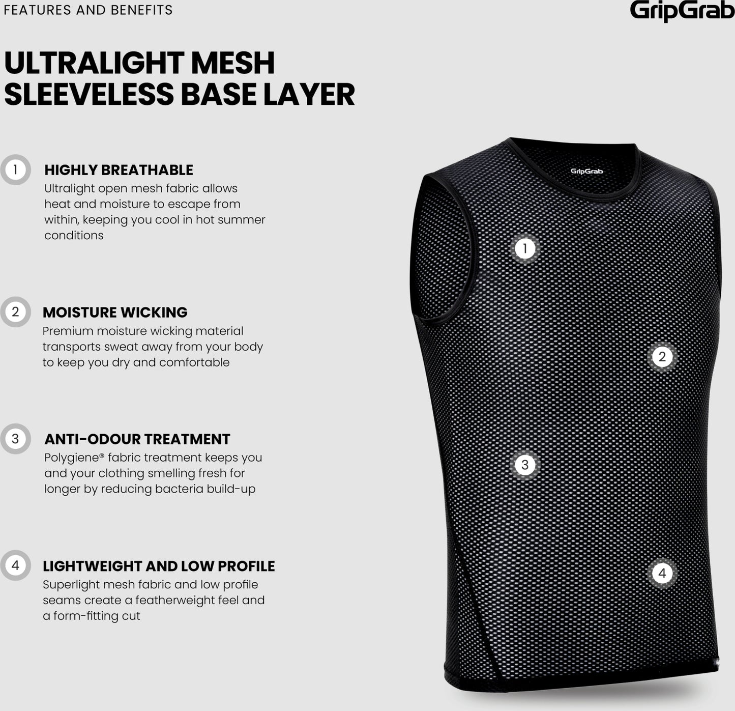 GRIPGRAB Ultralight Mesh Ärmelloses Unterhemd