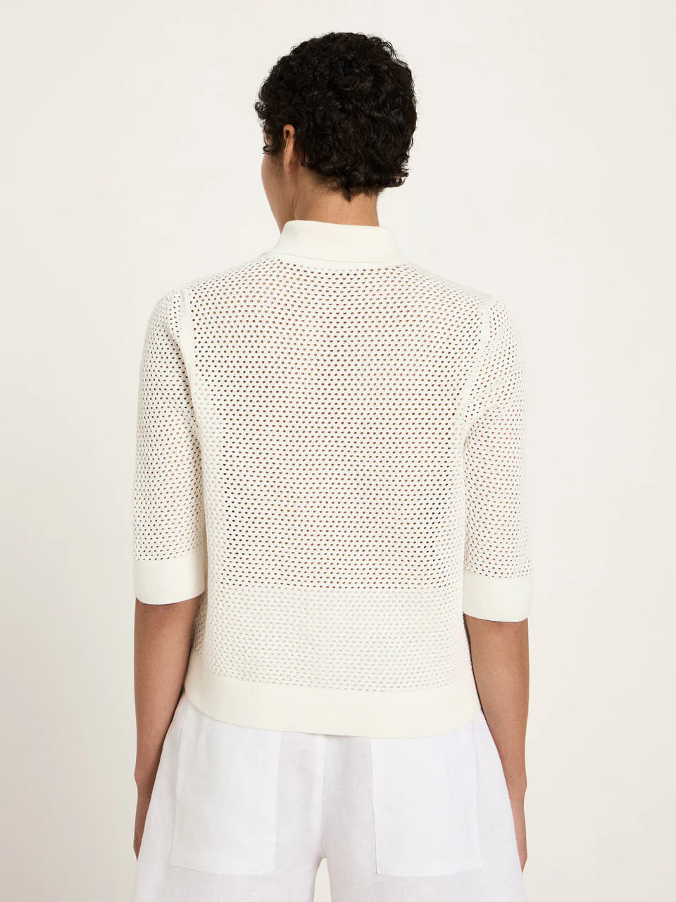 Lanius Strickjacke kurzarm GOTS