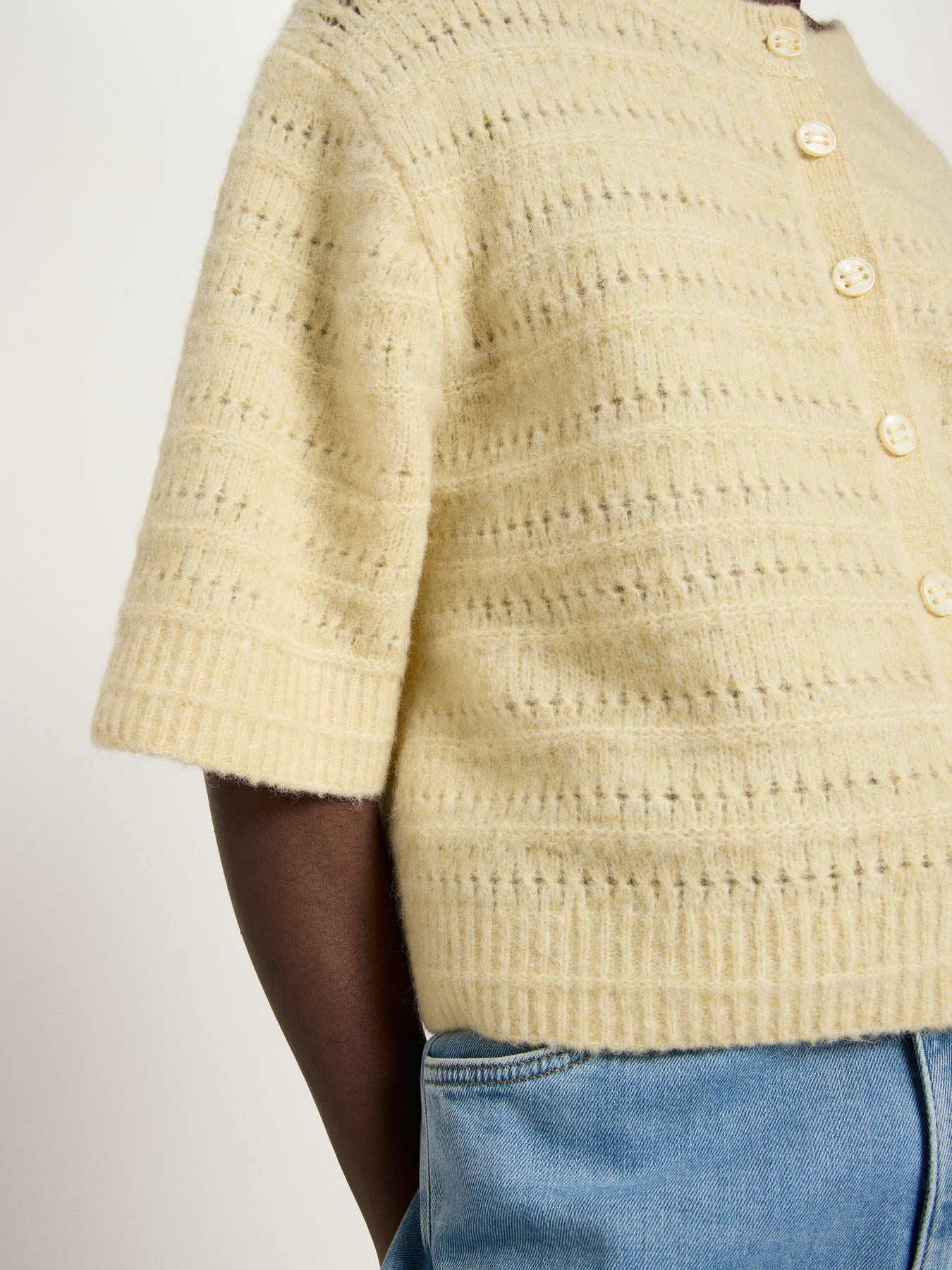 Lanius Strickjacke 3/4Arm mit Ajour