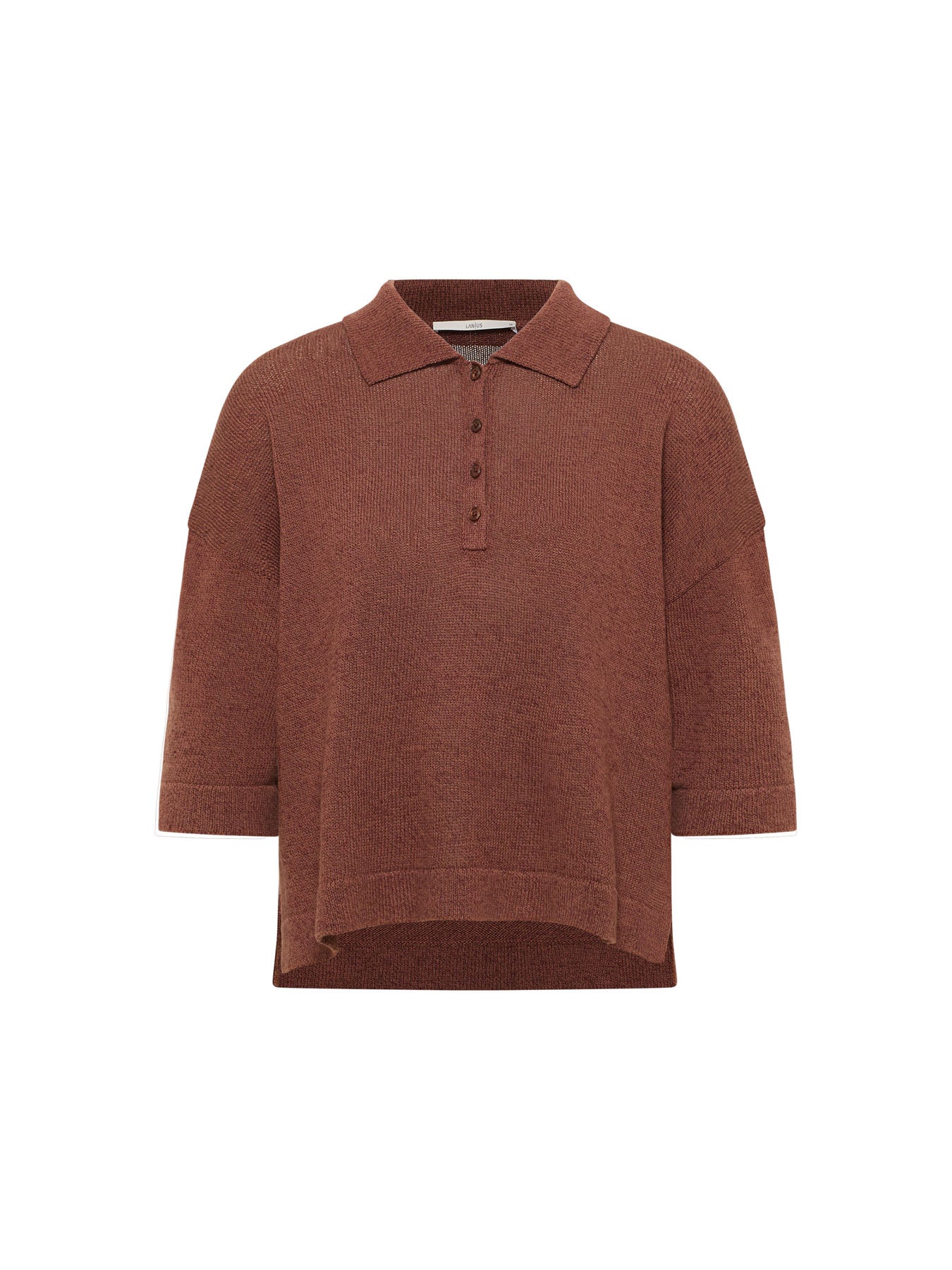 Lanius Halbarmpullover mit Polo-Kragen