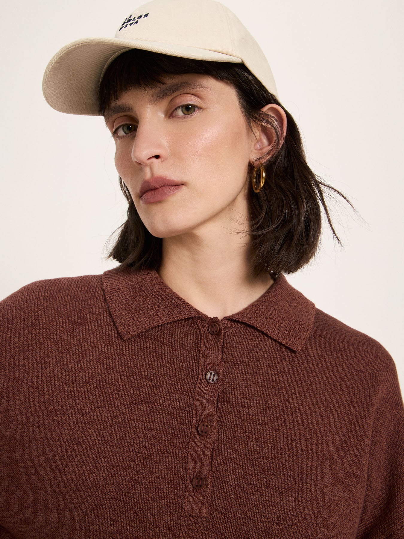 Lanius Halbarmpullover mit Polo-Kragen