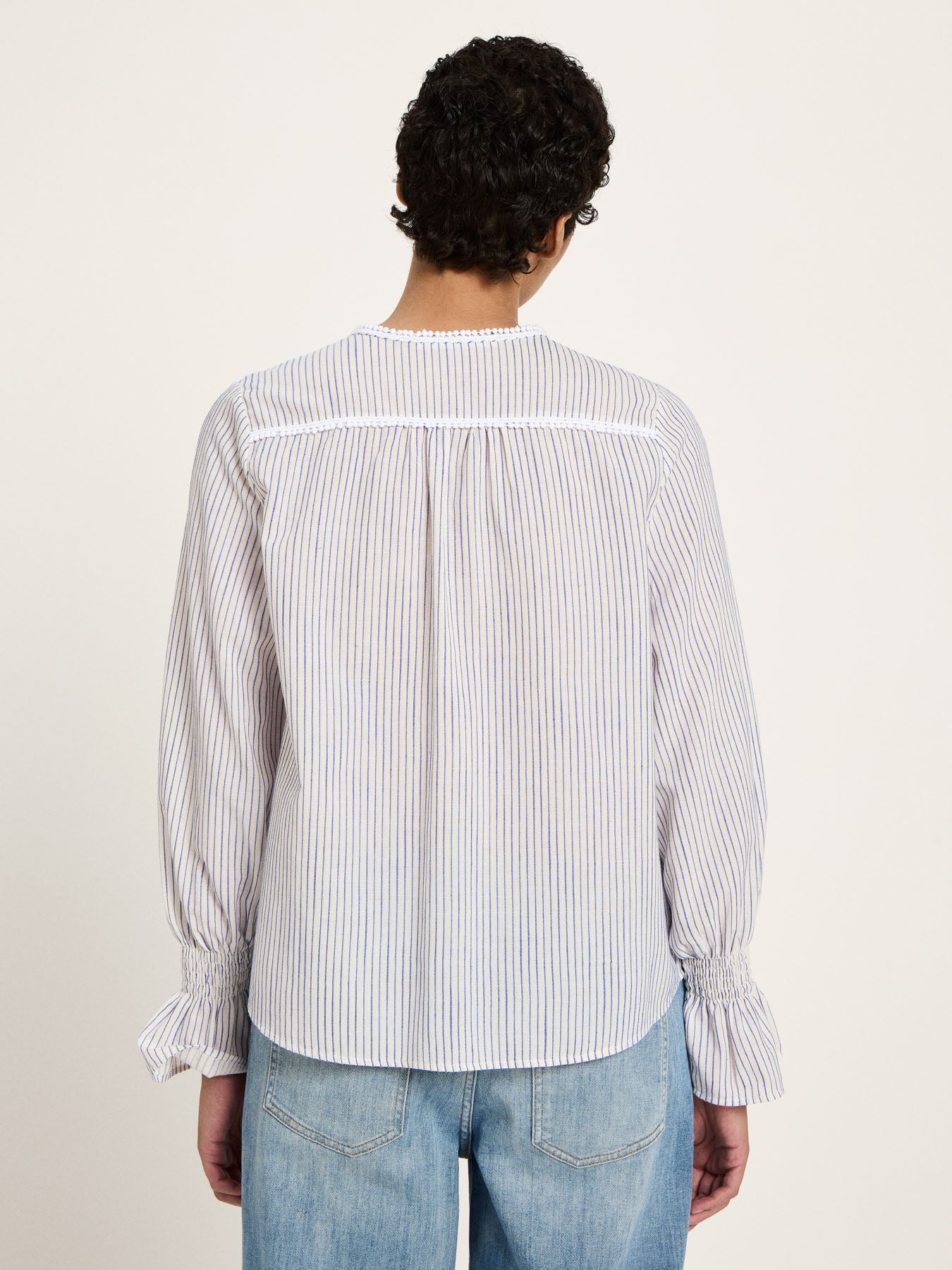 Lanius Bluse mit Spitze GOTS