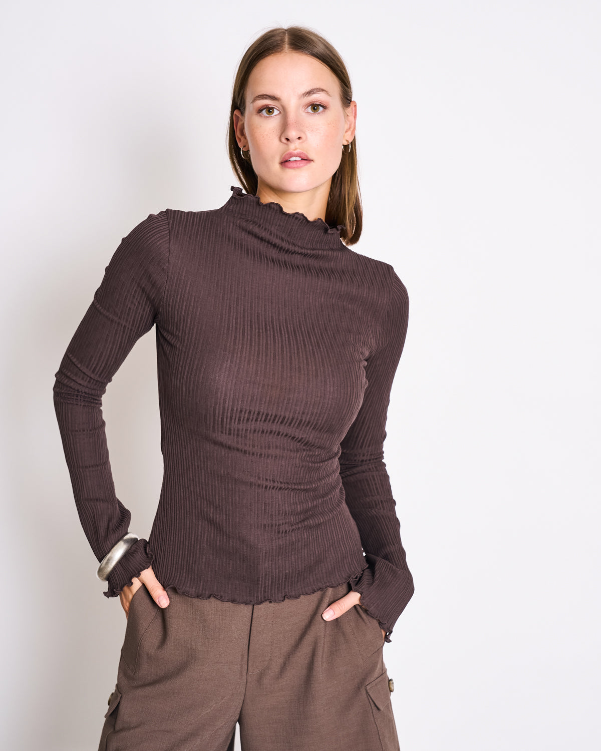 JAN N JUNE Canna raised collar Longsleeve