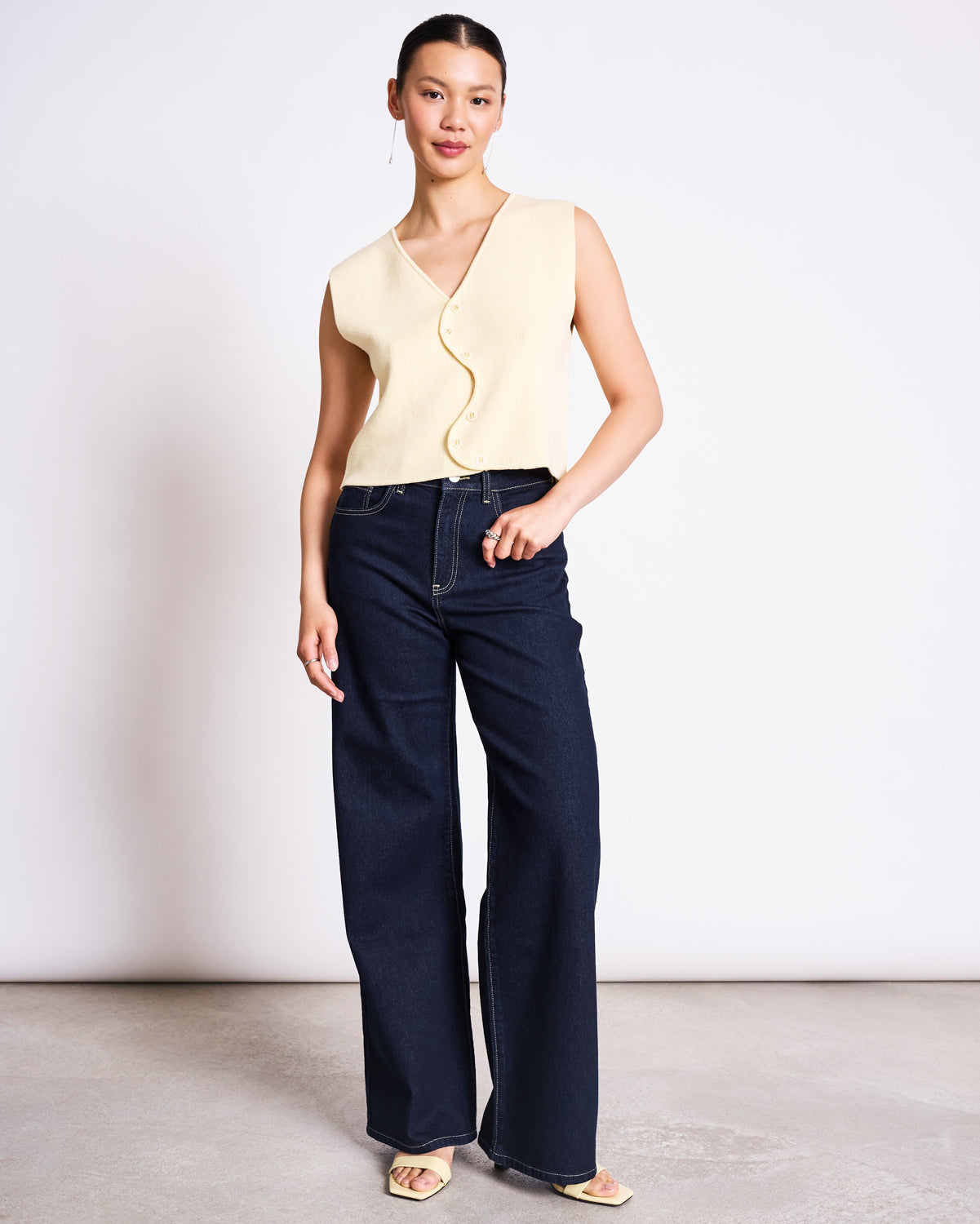 JAN N JUNE Coryl wavy knit vest