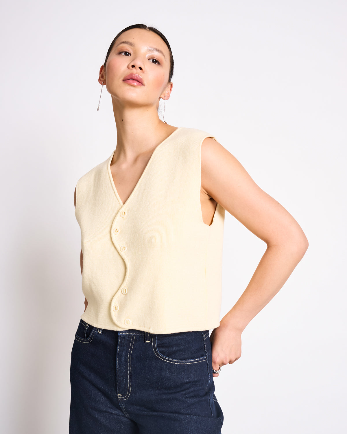 JAN N JUNE Coryl wavy knit vest